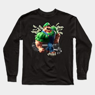 Green Super Gym Bro Long Sleeve T-Shirt